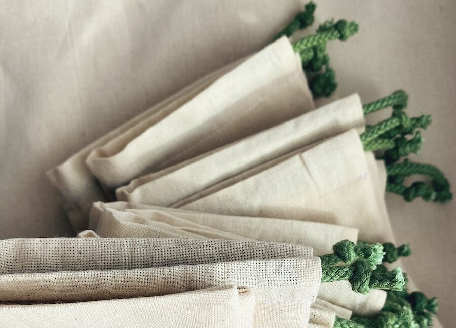white and green floral textile